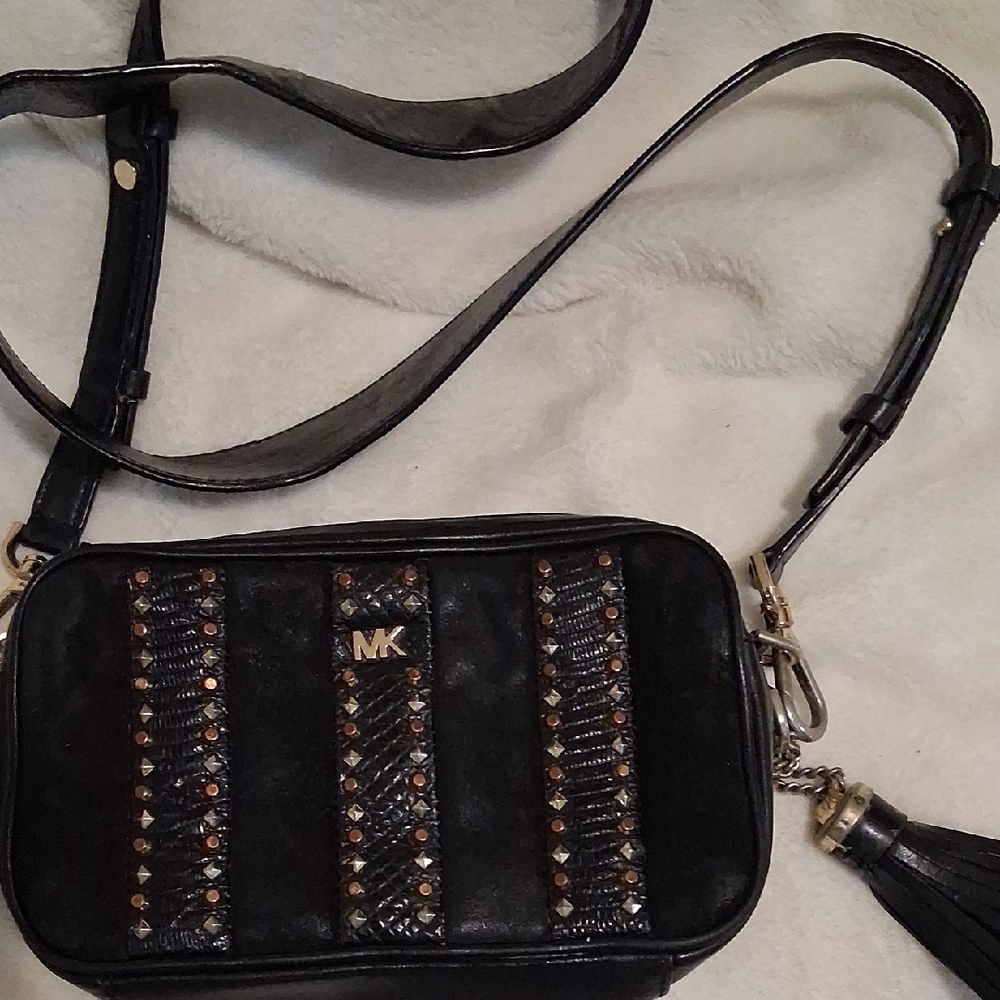Michael Kors Black Crossbody Bag with Gold Accents - Picture 1 of 9